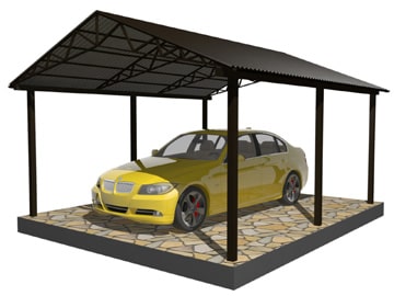 Навес двухскатный отдельностоящий