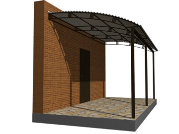 Навес полускатный примыкающий