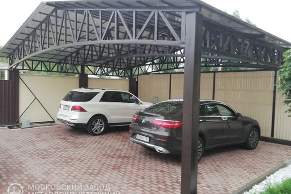 Навес из металлочерепицы